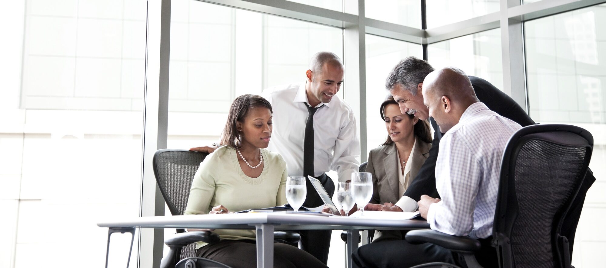 Business people in a meeting at a conference table